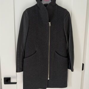 Wilfred Black and Gray Leather Jacket